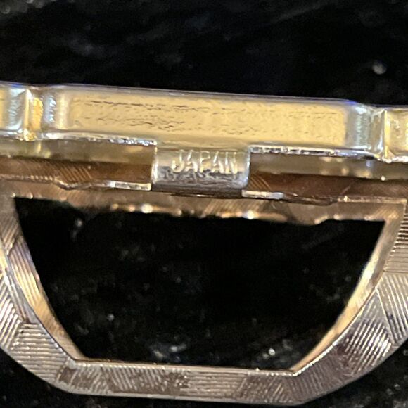 Vintage Victorian Dancing Couple Scene Gold Tone Lipstick Holder Mirror Hinged - Picture 5 of 5